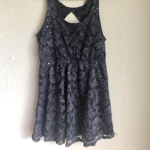 Sparkly Navy Open Back Dress